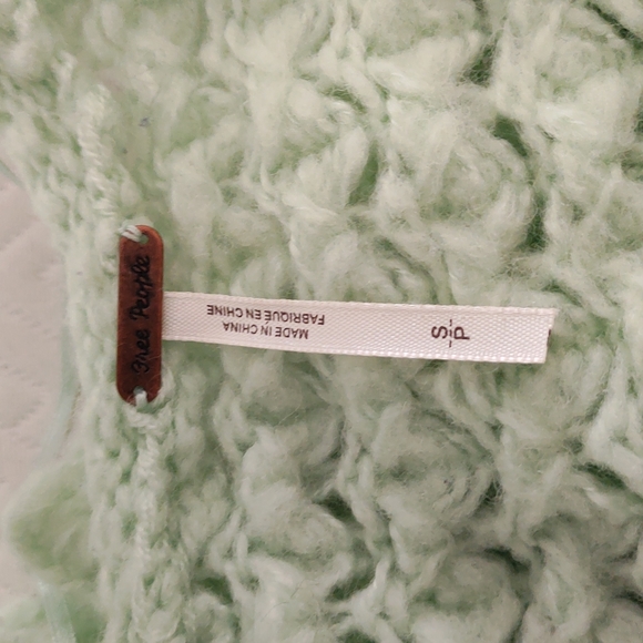 Mint green small Free People Boho women's  sweater - Picture 3 of 6